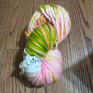 Dream In Color Yarn Super Bulky Wool Guava Nice Day Pink Green Orange Knit Savvy